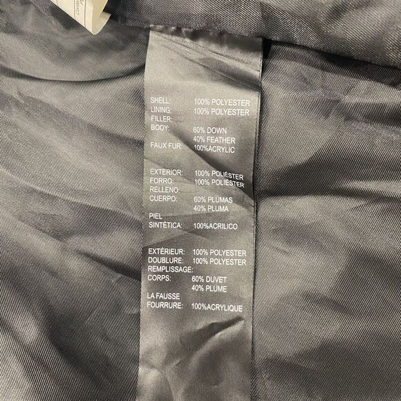 KARL LAGERFELD Paris S Puffer Jacket Down Feather Coat Maroon Designer Ski: Flaw - Picture 9 of 16